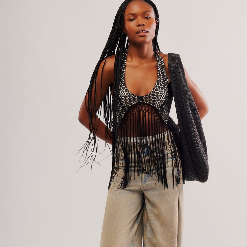 Free People disco halter bralette